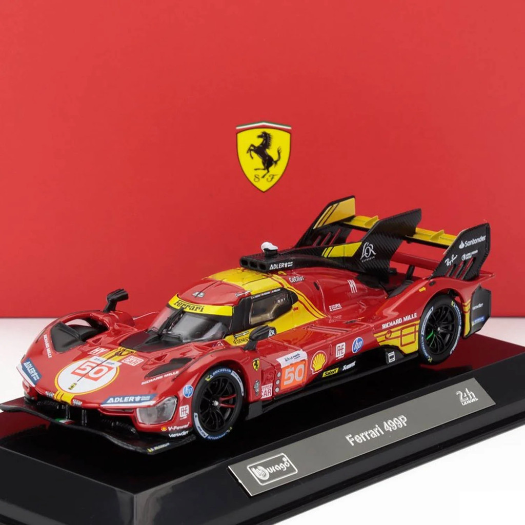 MÔ HÌNH XE Ferrari Racing - 499P LE MANS Hypercar 2024 Champion (FERRARI AF CORSE TEAM) 1:43 BBURAGO