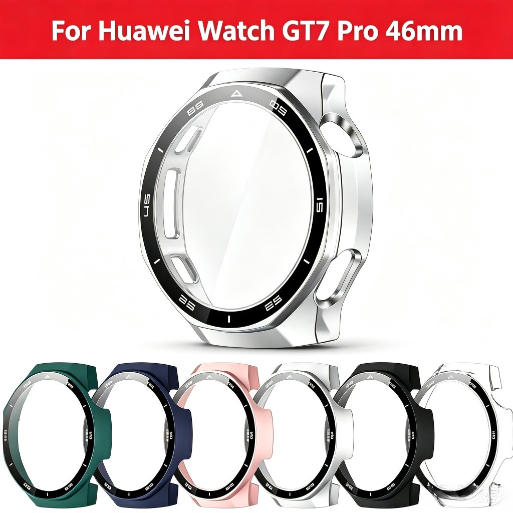 Ốp lưng PC + Kính cường lực cho Huawei Watch GT7 Pro 46mm Full Cover Bảo vệ màn hình Ốp lưng cho Hua