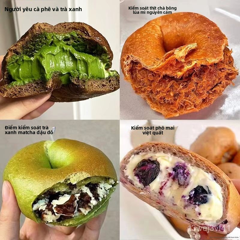Bánh bagel nguyên cám nhân sandwich ăn sáng 0 đường 0 chất béo ăn kiêng bán chạy