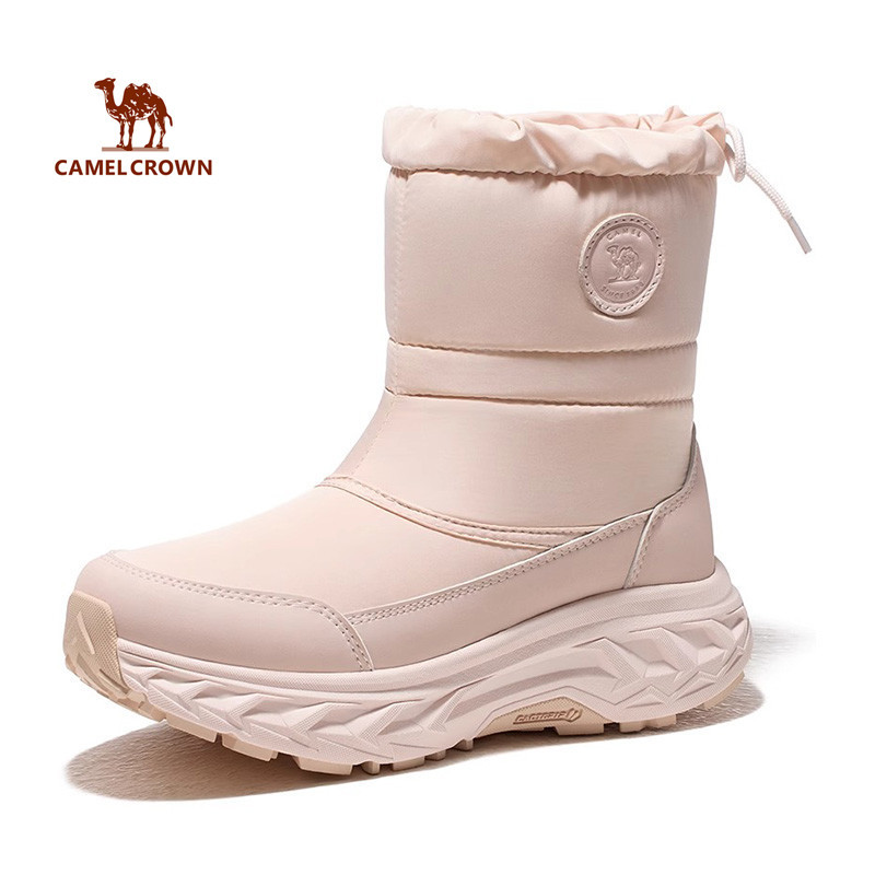 CAMEL CROWN SPORTS Giày bốt tuyết ngoài trời Mùa đông Nữ Plus Nhung Ấm Áp Chống Thấm Nước Chống Trơn Trượt Cao Cấp