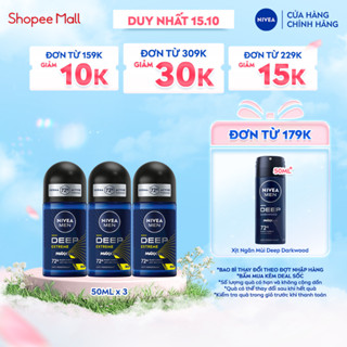 Bộ 3 Lăn Ngăn Mùi NIVEA Men Deep Extreme (50 ml) - 93388x3