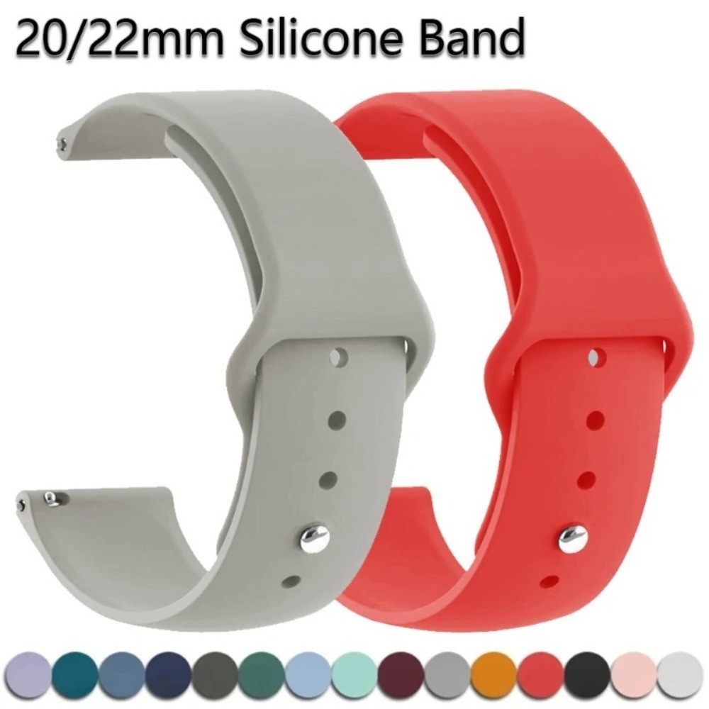 Dây đeo silicon 20mm 22mm cho Samsung Galaxy Watch 7 6 5 4 44mm 40mm cho Huawei GT6 Pro 46mm