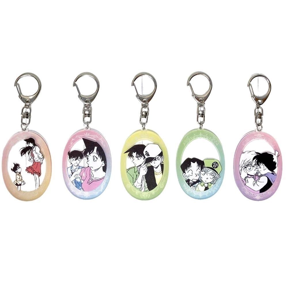 Anime Keychain Women Detective Conan Acrylic Key Chain Man Key Ring Pendant Ornament Accessories Fri