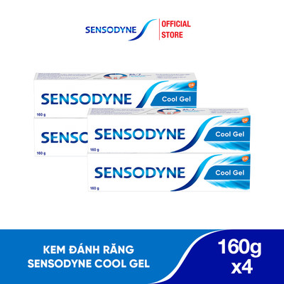 Bộ 4 Kem đánh răng SENSODYNE Cool Gel 160g giúp giảm ê buốt hiệu quả với hương bạc hà mát lạnh
