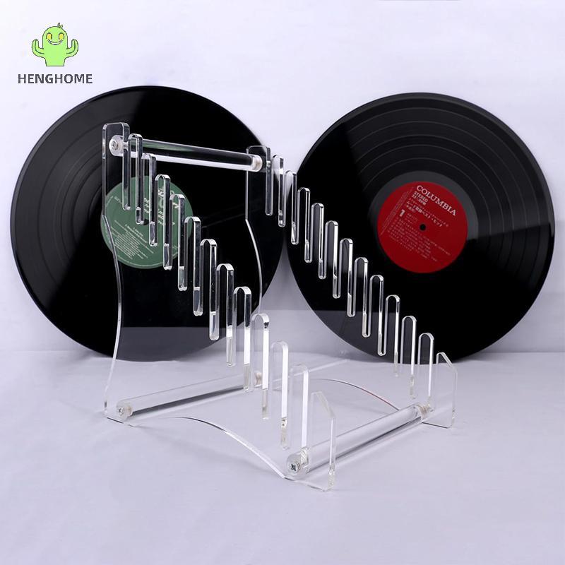 HENGHOME Clear Vinyl Record Holder Vinyl Record Storage Rack Đa Năng Vinyl Record Acrylic Display Ra