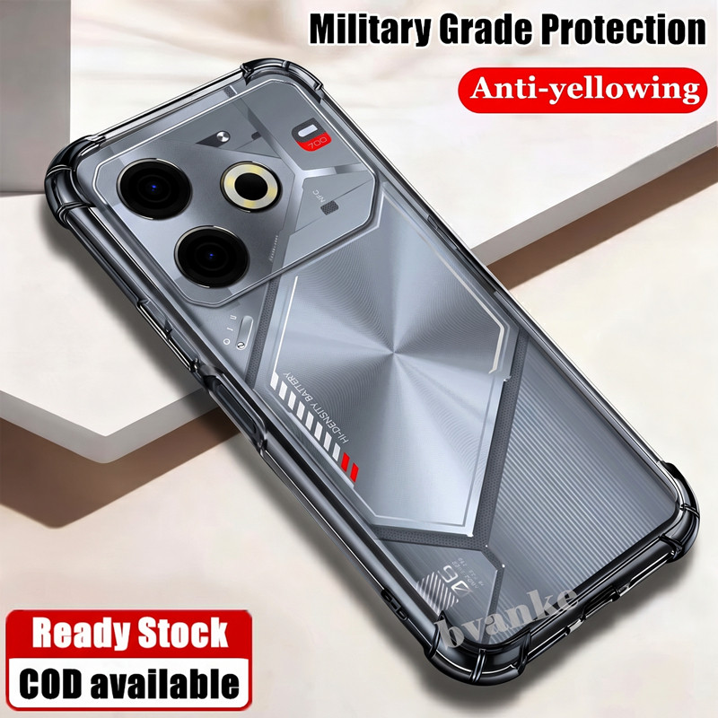 Ốp Điện Thoại Cho Tecno Pova 6 Neo 4G LI6 Slim Trong Suốt Silicon Mềm Jelly Case Với Bốn Góc Gia Cố 