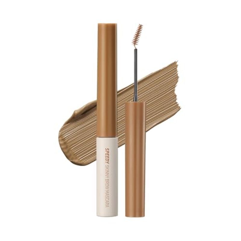 PERIPERA Speedy Skinny Brow Mascara (06 BEIGE ASH), Mascara lông mày nhuộm màu với bàn chải chính xá