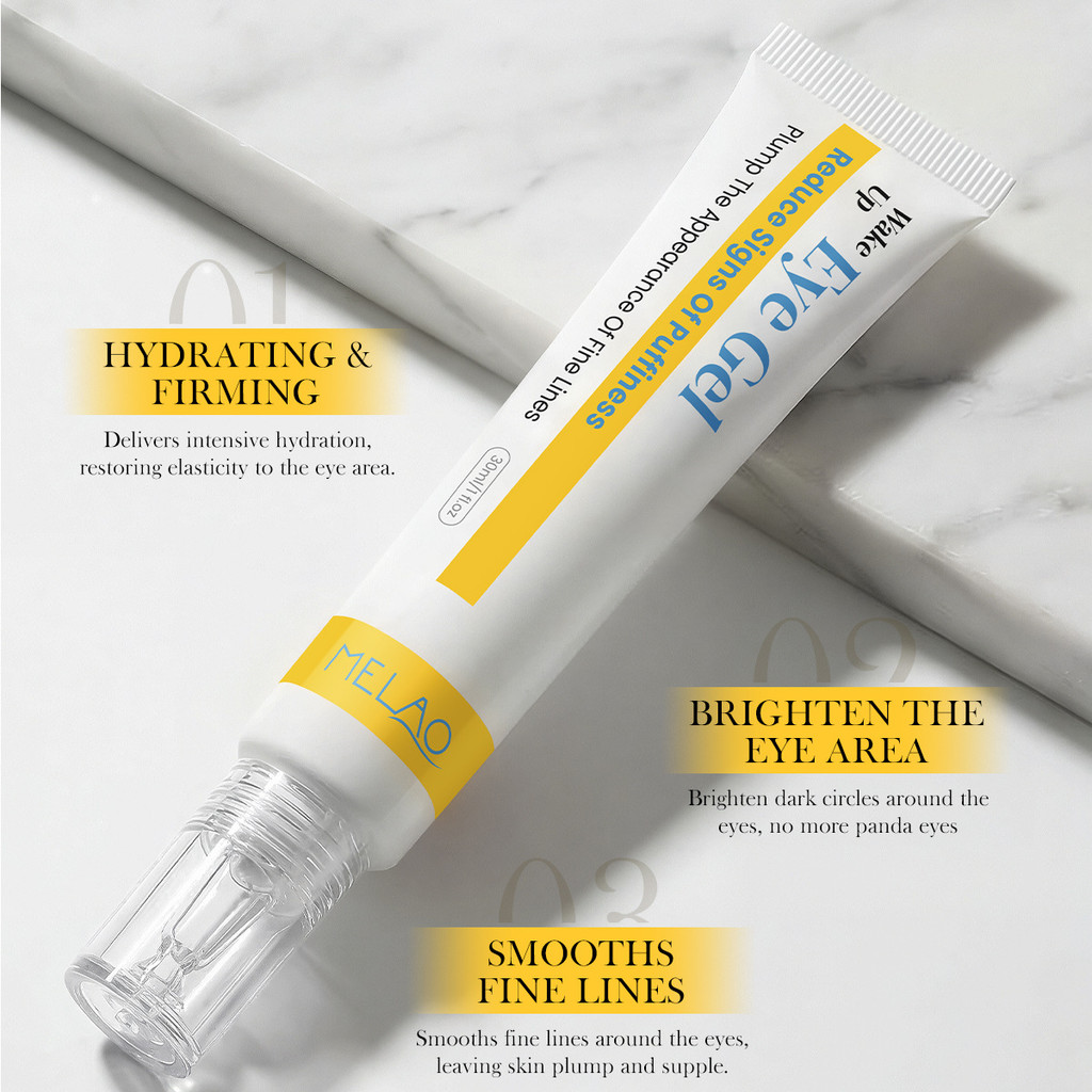 MELAO Ready Stock Eye Essence Cream Around Eyes Wake Up Gel Caffeine Hyaluronic Acid Brightening Eye