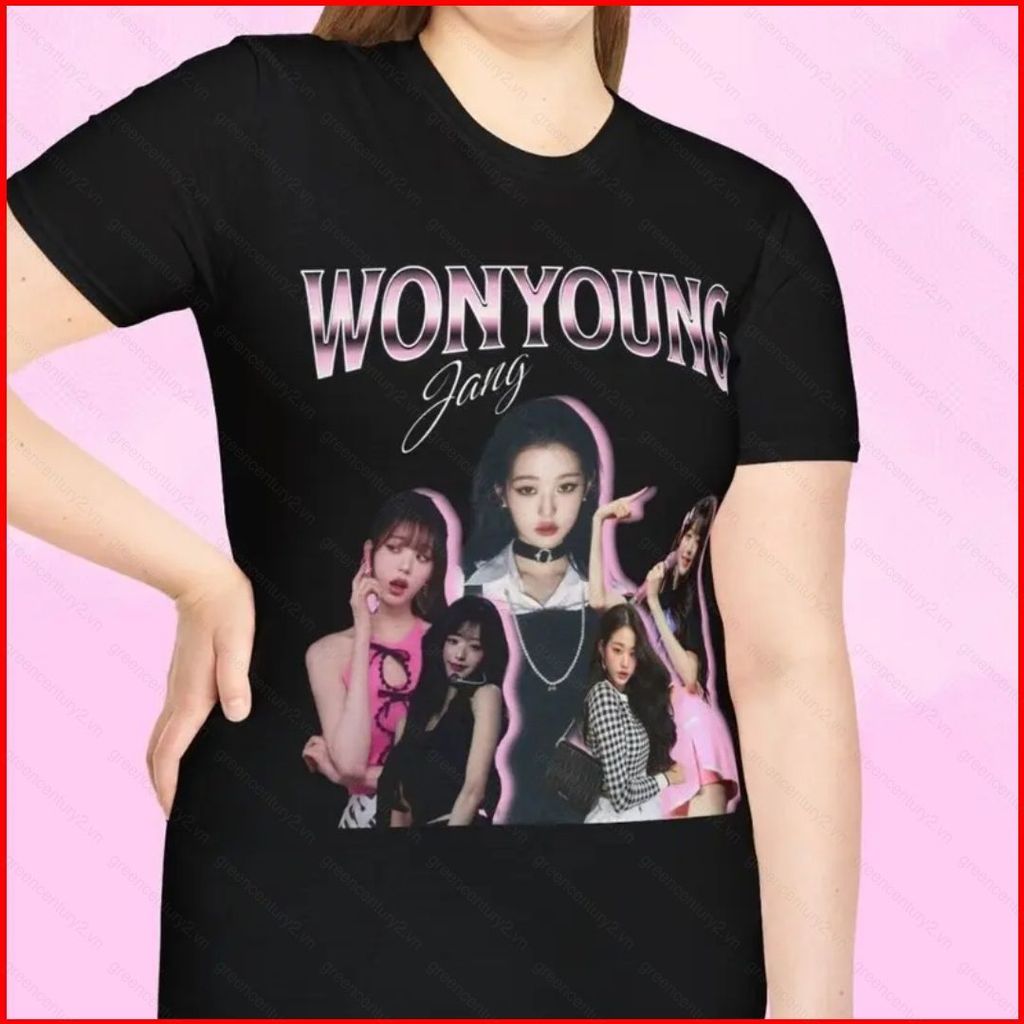 Áo thun IVE Jang Wonyoung mùa hè KPOP Áo thun ngắn tay Anime