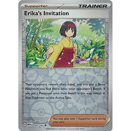 Thẻ Bài Pokemon Erika's Invitation - 160/165 - Uncommon Reverse Holo