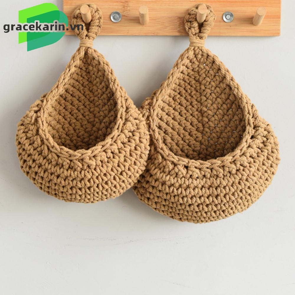 Handcrafted Cotton Rope Basket for Organizing Fruits Eco Friendly Hanging Design