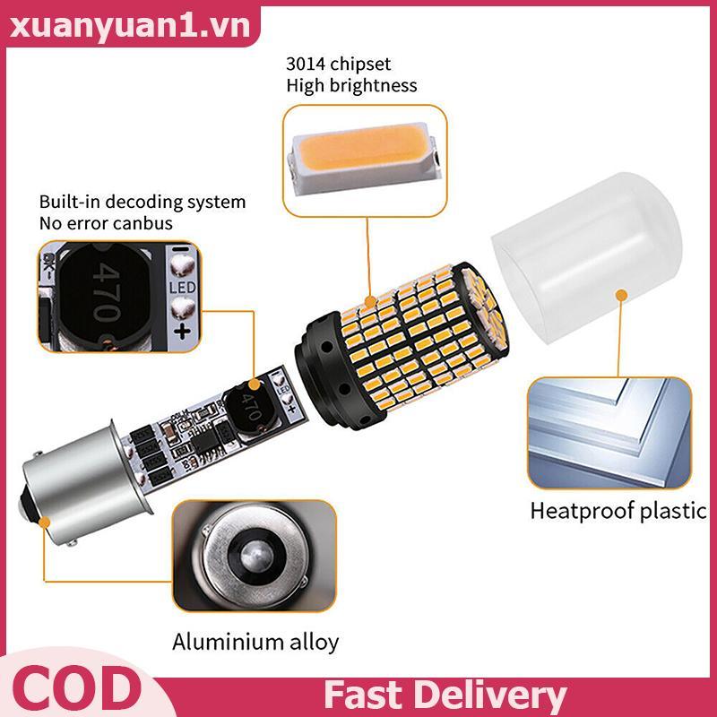 XUAN 1 CÁI 1156-BAU15S Đèn báo rẽ Bóng đèn Led màu vàng Blinker Siêu sáng Tru Light VN