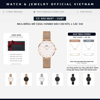 [Chính Hãng] Đồng Hồ Nữ Daniel  Classic Petite Melrose White Size 28mm, 32mm, 36mm, Vòng Cuff Chính Hãng