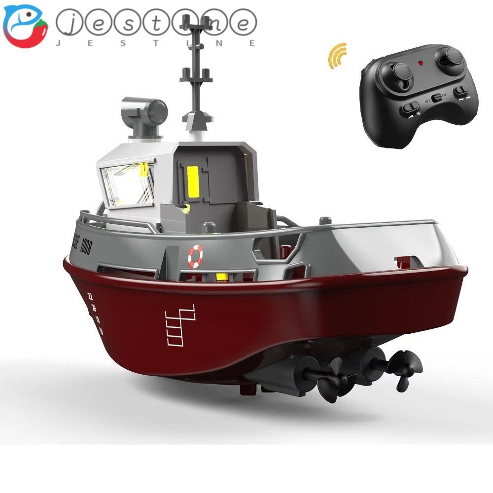 JESTINE RC Tugboat, Tàu điều khiển từ xa động cơ kép tỷ lệ 1: 32, Đồ chơi mô hình mạnh mẽ Điện lâu t