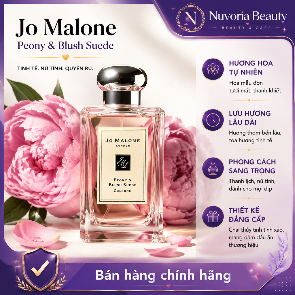 Nước Hoa 𝕁𝕠 𝕄𝕒𝕝𝕠𝕟𝕖 𝐏𝐞𝐨𝐧𝐲 & 𝐁𝐥𝐮𝐬𝐡 𝐒𝐮𝐞𝐝𝐞 9ML/30ML/100ML |Nước hoa chính hãng Full Box/ Full Size