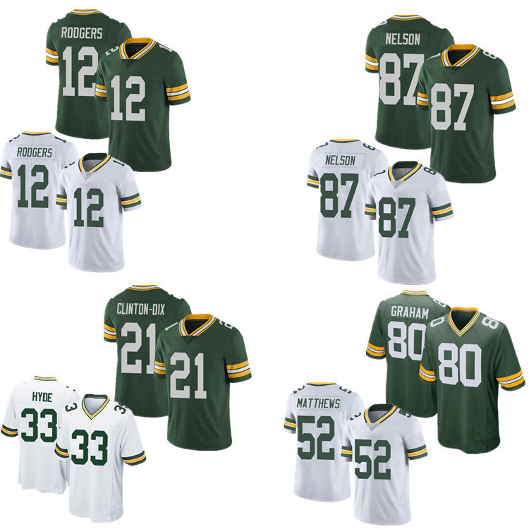 Áo bóng bầu dục Packers Packers No. Áo thêu 12 chiếc Rodgers 17-Adams