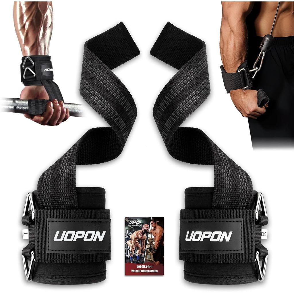 Weight Lifting Straps with Rings, 2 in 1 Wrist Straps for Weightlifting and Cable Machine with Doubl