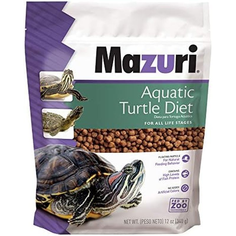 Mazuri | Thức ăn cho rùa thủy sinh hoàn chỉnh dinh dưỡng | Công thức nước ngọt - Túi 12 Ounce (12 oz
