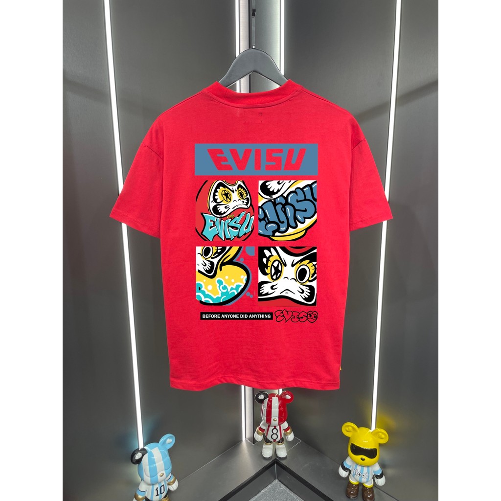 Áo thun Evisu / Áo thun Evisu in hình ngắn tay nam nữ Áo thun thông thường Áo thun cặp đôi dáng rộng