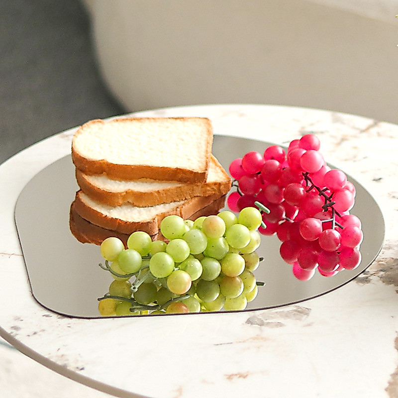 Modern light luxury art mirror water drop-shaped tray for desktop, coffee table, dining table, sales