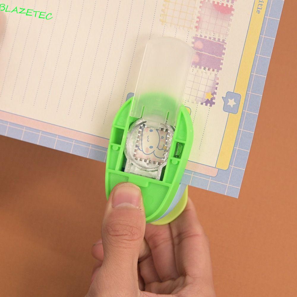 BLAZETEC Stamp Border Punch, Stamp Shape Cut Craft Embossing Machine, Văn Phòng Phẩm Cắt Giấy Punche