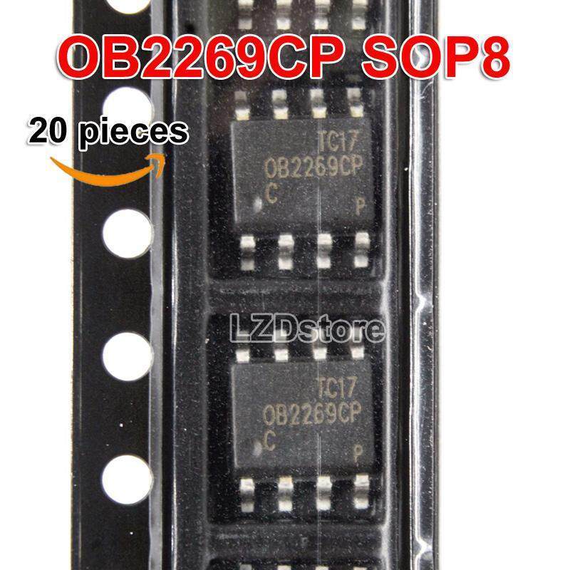 20 Chiếc OB2269CP SOP8 0B2269CP SOP-8 OB2269 SOP SMD Quản Lý Điện Chip Mới Ban Đầu