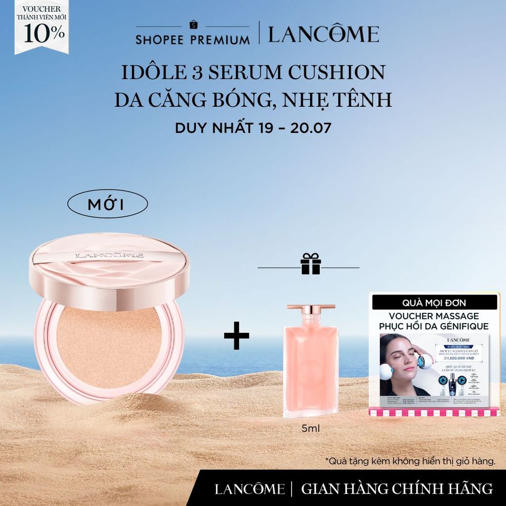 Lancome Idole 3 Serum Cushion Da căng bóng, nhẹ tênh