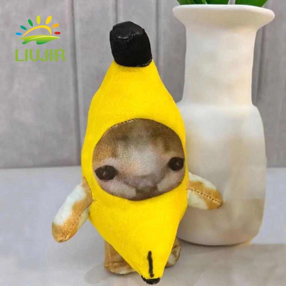 LIUJIR Happy Cat Đồ chơi nhồi bông, Sang trọng Happy Cat Banana Cat Đồ chơi sang trọng, Sáng tạo buồ