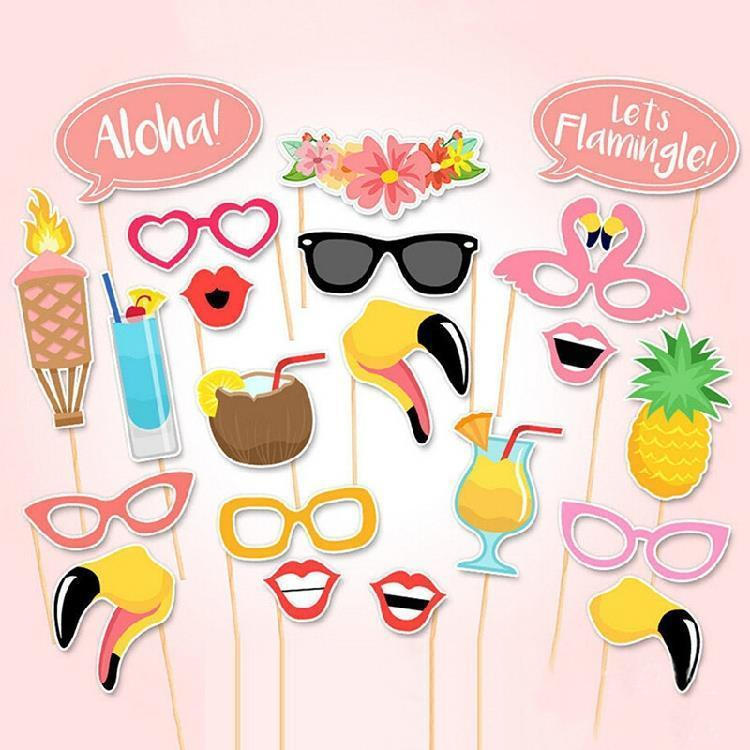 Props12y Beard21Party, beach vacation, seaside couple dress, new wedding product flamingo Hawaiian p