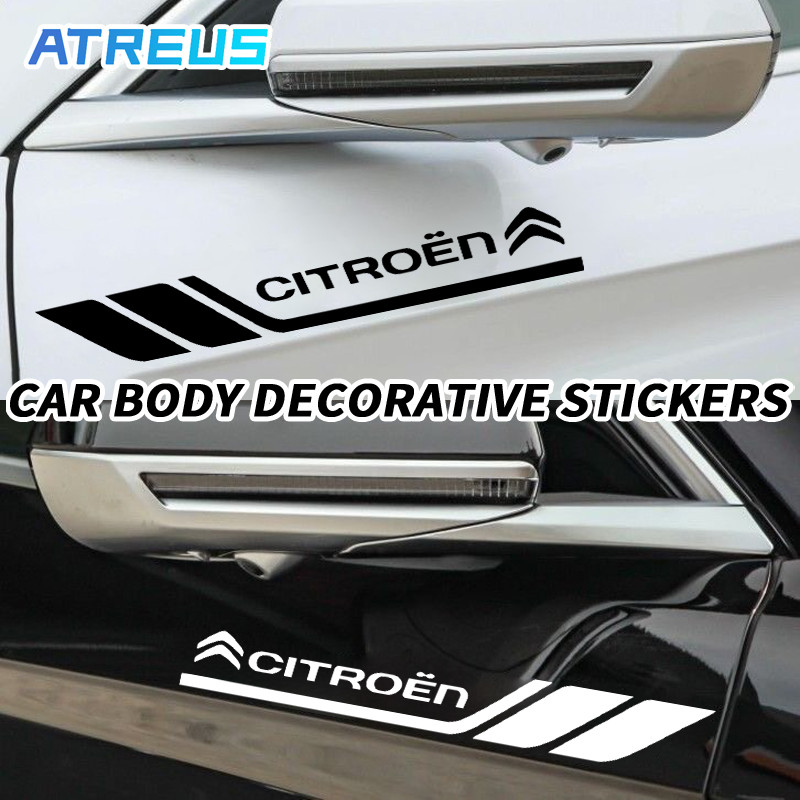 Một Cặp Citroen 30cm Thân Xe Miếng Dán Đen / Trắng Đa Năng Xe Sửa Đổi Đề Can Trang Trí Xe Hơi Phụ Ki