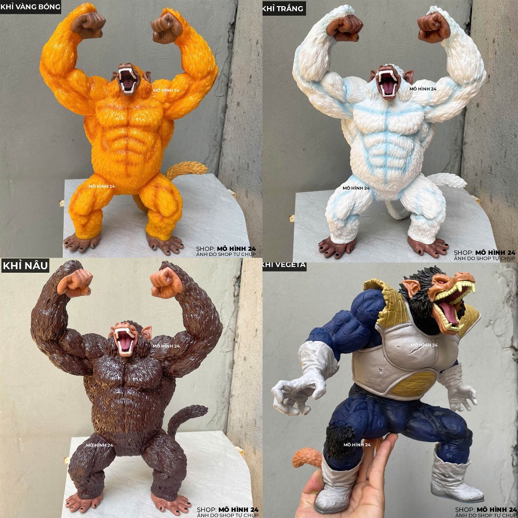 Mô hình khỉ vàng khổng lồ Oozaru khỉ trắng khỉ goku nâu vegeta great ape trong Dragon ball super sai
