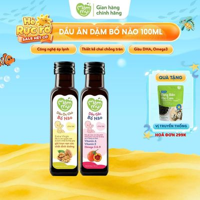 Combo 2 dầu ăn dặm cho bé Mămmy bổ sung DHA, Omega 3-6-9 hỗ trợ phát triển não bộ cho bé 6th, 100ML