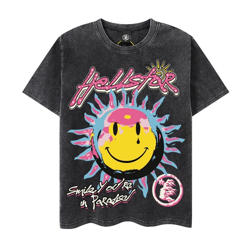 Hell-star-Smile your in paradise-Wash-Tshirt