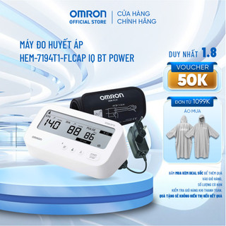 (Dòng mới 2026 - Kèm Adapter) Máy Đo Huyết Áp Bluetooth Phát Hiện Rung Nhĩ OMRON IQ BT Power HEM-7194T1-FLCAP