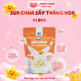 Sữa Chua Sấy Khô YoBite Kids 20Gr Vị Đào - Bổ Sung 10 Tỷ Lợi Khuẩn Probiotics - Hỗ Trợ Ăn Dặm Cho Bé