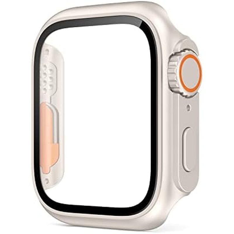 VeveXiao Tương thích với Apple Watch Series 8 7 41mm Bảo vệ màn hình Thay đổi thành Ultra, Vỏ PC Kín