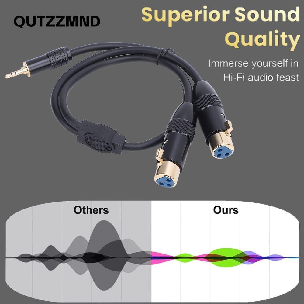 Micro XLR QUTZZMND sang cáp 3,5mm, Jack 1 / 8in 0,5m / 1,64ft 3,5mm cho cáp XLR nữ TRS Nam sang Dual