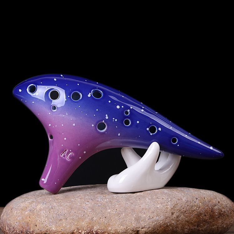 Kèn Ocarina 12 lỗ tone AC họa tiết bầu trời sao nhạc cụ biểu diễn chuyên nghiệp dễ học, giao hàng nh