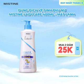Mistine dung dịch vệ sinh phụ nữ giảm mùi ngứa cân bằng pH mát lạnh khô thoáng LadyCare xanh 400ml