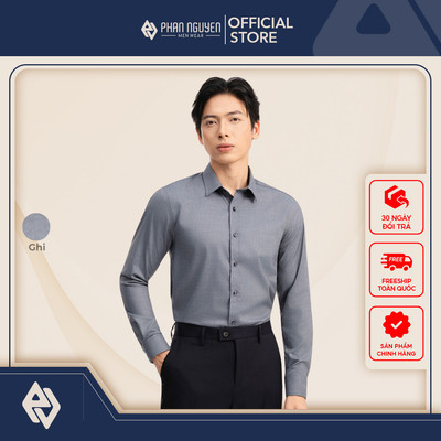 Áo sơ mi dài tay nam Phan Nguyễn, chất liệu modal cao cấp, mềm mại, ít nhăn, form slim fit SMD.1543