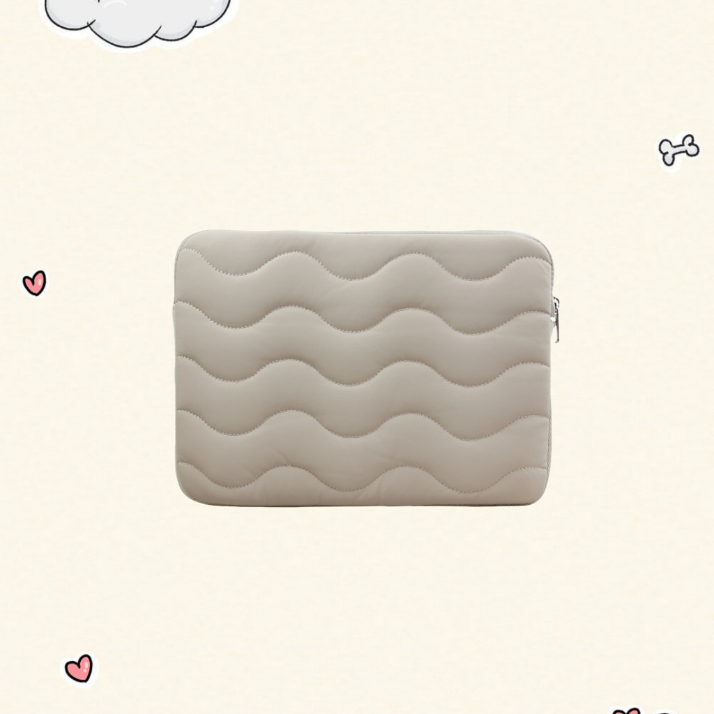 Puffy Puffy Puffy Fluffy Air Feel Quilted Cotton Túi Đám Mây Túi Macbook Air Pro Laptop Túi Máy Tính