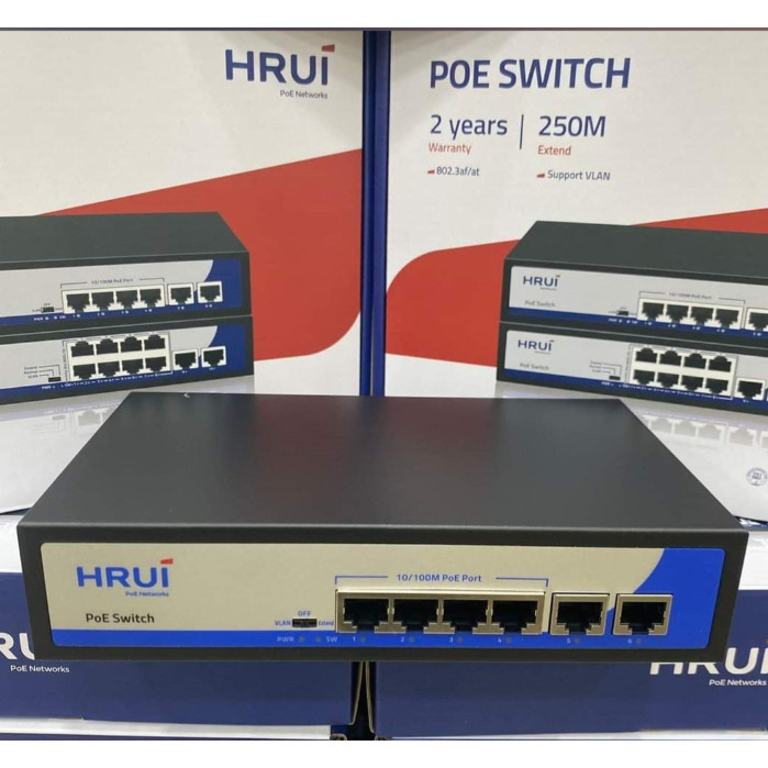 Switch POE Hrui 4 Port HR902-AF-42N