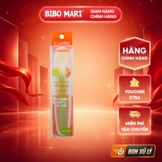 Thìa Ăn Dặm Cho Bé Combi Thìa Silicon Cao Cấp Nhỏ Gọn Kèm Hộp - Bibo Mart