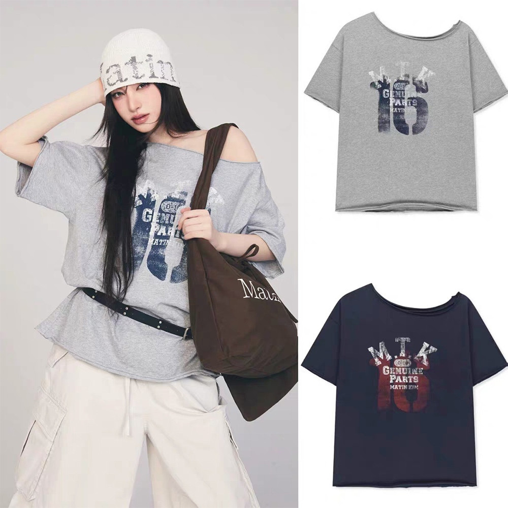 Matin Kim 16 GRAFFITI LOGO ASYMMETRIC TOP