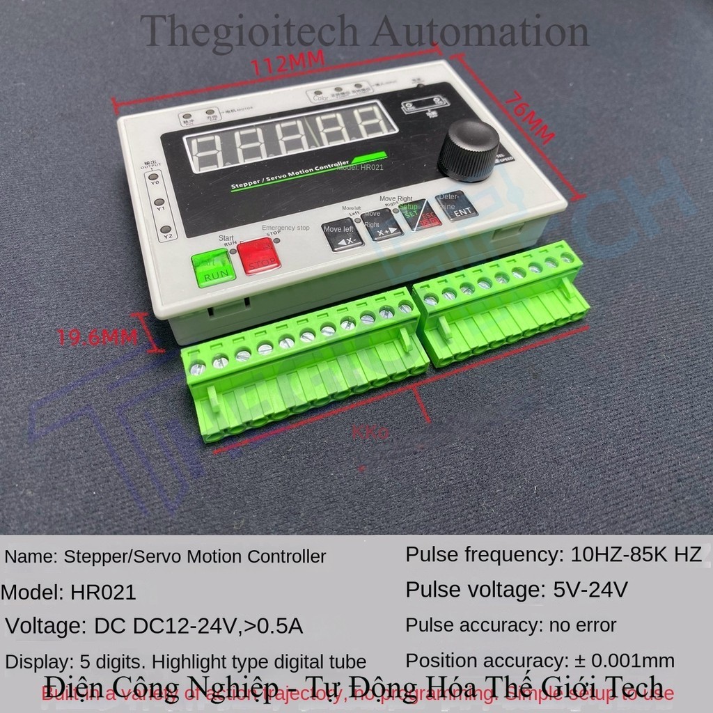 HF020/HR021 Bộ Phát Xung Động Cơ Bước/Servo 1AXIS Điều Khiển Lập trình Tự Động CNC, MODBUS RS485 24V