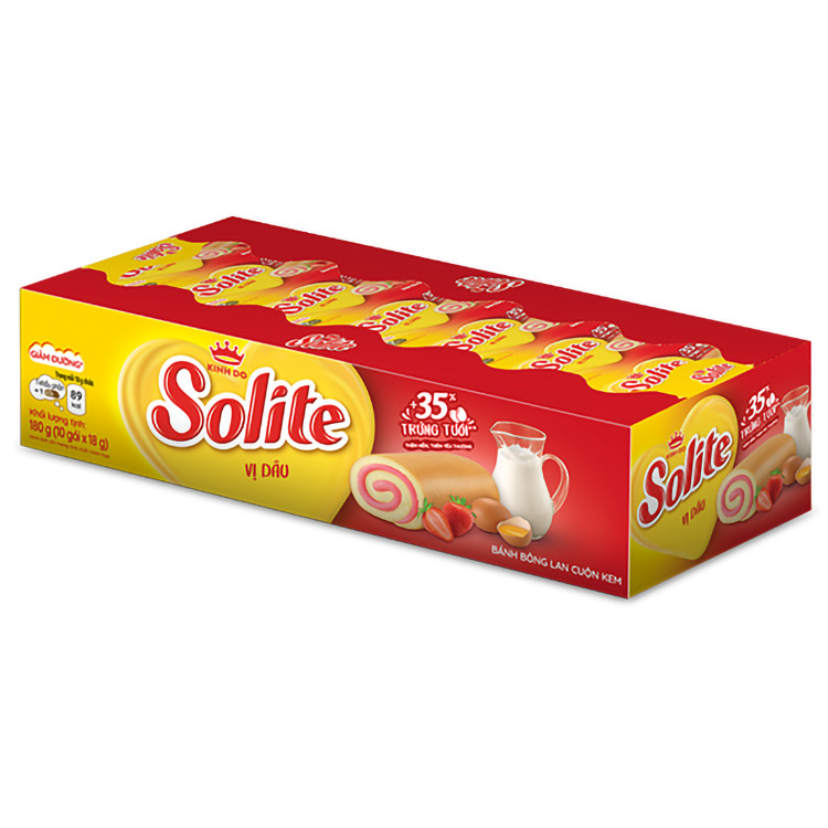 Bánh Solite cuộn kem vị dâu 180g - 43663