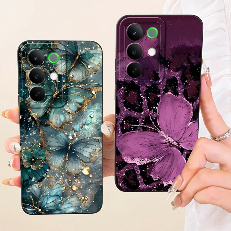 Dành Cho Realem C85 Pro C 85 Ốp Lưng Điện Thoại Sơn Bướm Hoa Hướng Dương Cho RealmeC85 C 85Pro Ốp Lư