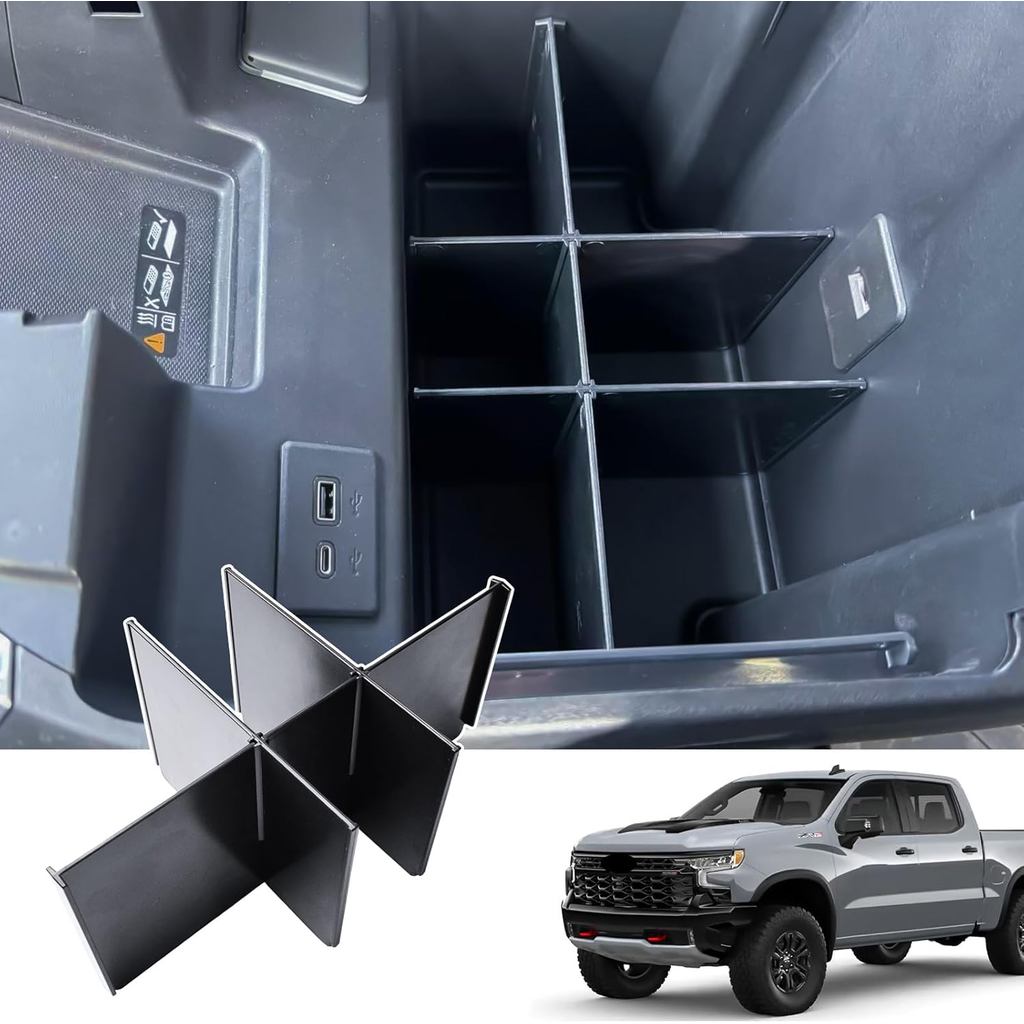 Bộ sắp xếp bảng điều khiển trung tâm Tương thích với 2022 2023-2025 2026 Chevy Silverado / GMC Sierr