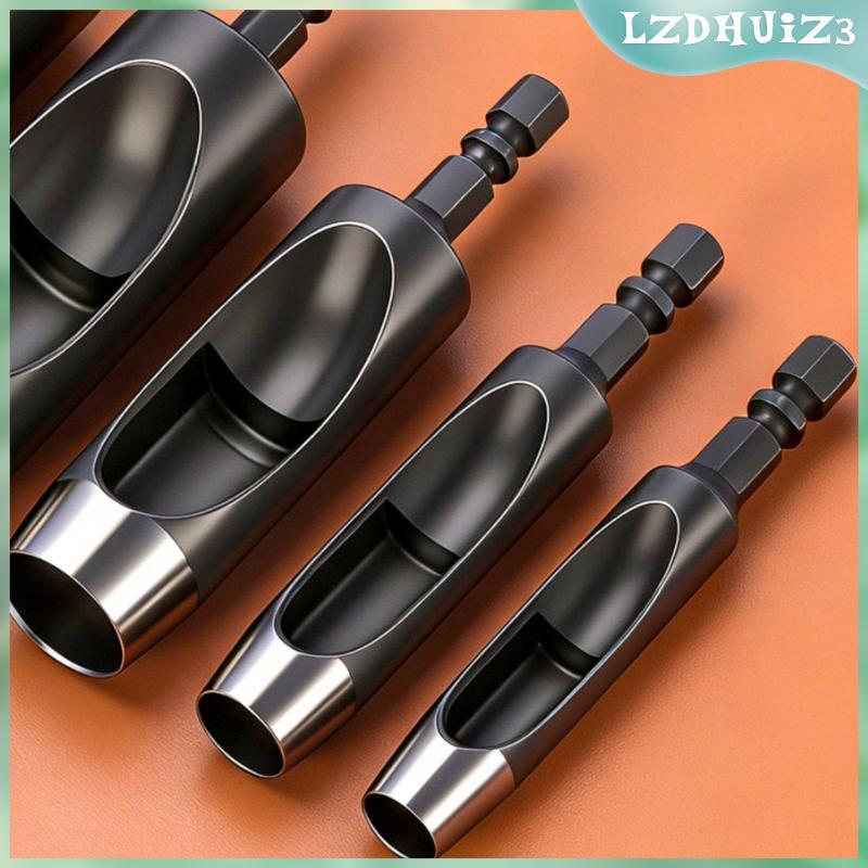 3xĐiện Lỗ Da Đục Lỗ Bit Sắc Cắt Cạnh Rỗng Boring 3 Chiếc