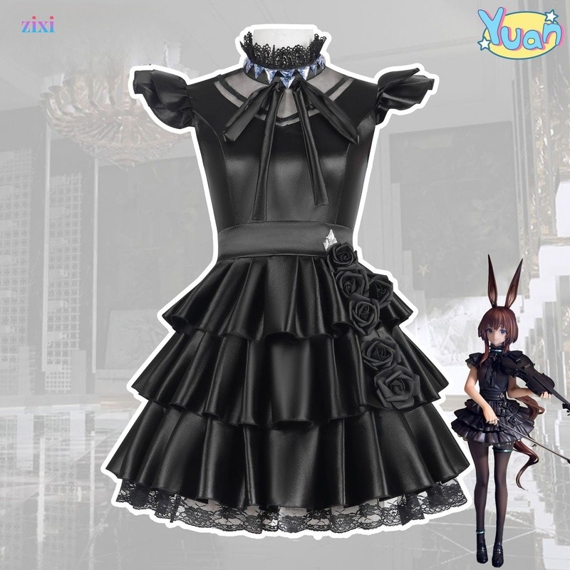 Trang phục cosplay Arknights, trò chơi cosplay Amiya 2D, Váy phong cảnh âm thanh, váy đen